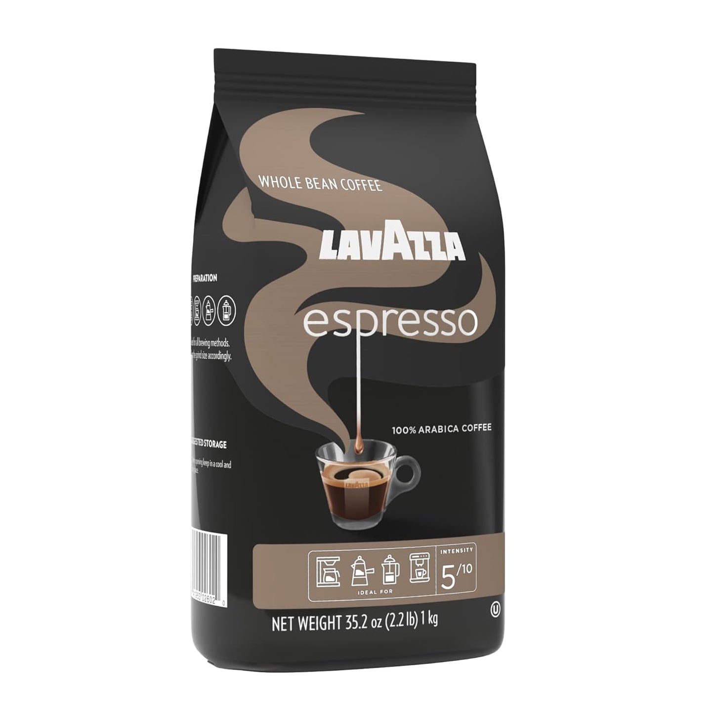 Lavazza - Espresso Whole Bean Coffee - Medium Roast - 100% Arabica - 2.2 lb Bag - Pack of 1 - Deals4Coffee