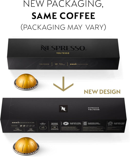 Nespresso-Capsules Vertuo-Voltesso-Mild Roast Espresso-50 Count Espresso Pods-Brews 1.35oz. - Deals4Coffee
