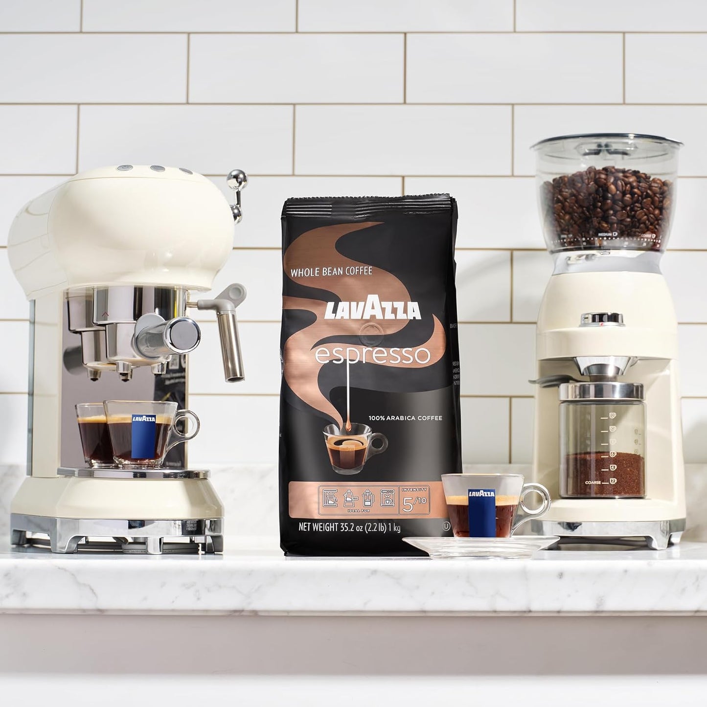 Lavazza - Espresso Whole Bean Coffee - Medium Roast - 100% Arabica - 2.2 lb Bag - Pack of 1 - Deals4Coffee