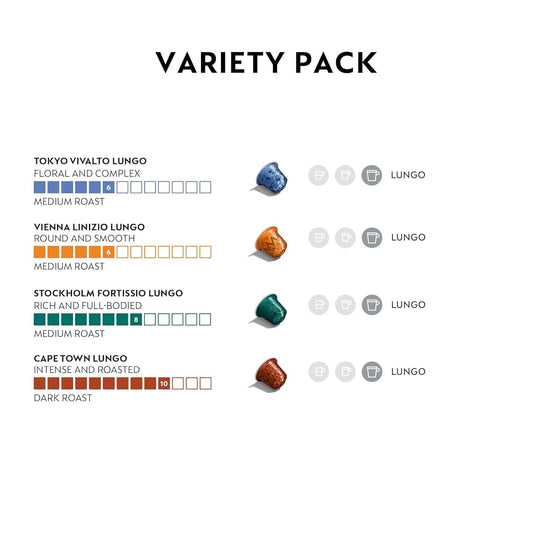 Nespresso-Capsules Original Line-Morning Lungo Blends Variety Pack-Mild to Medium to Dark Roast Coffee-50 Count Coffee Pods - Deals4Coffee