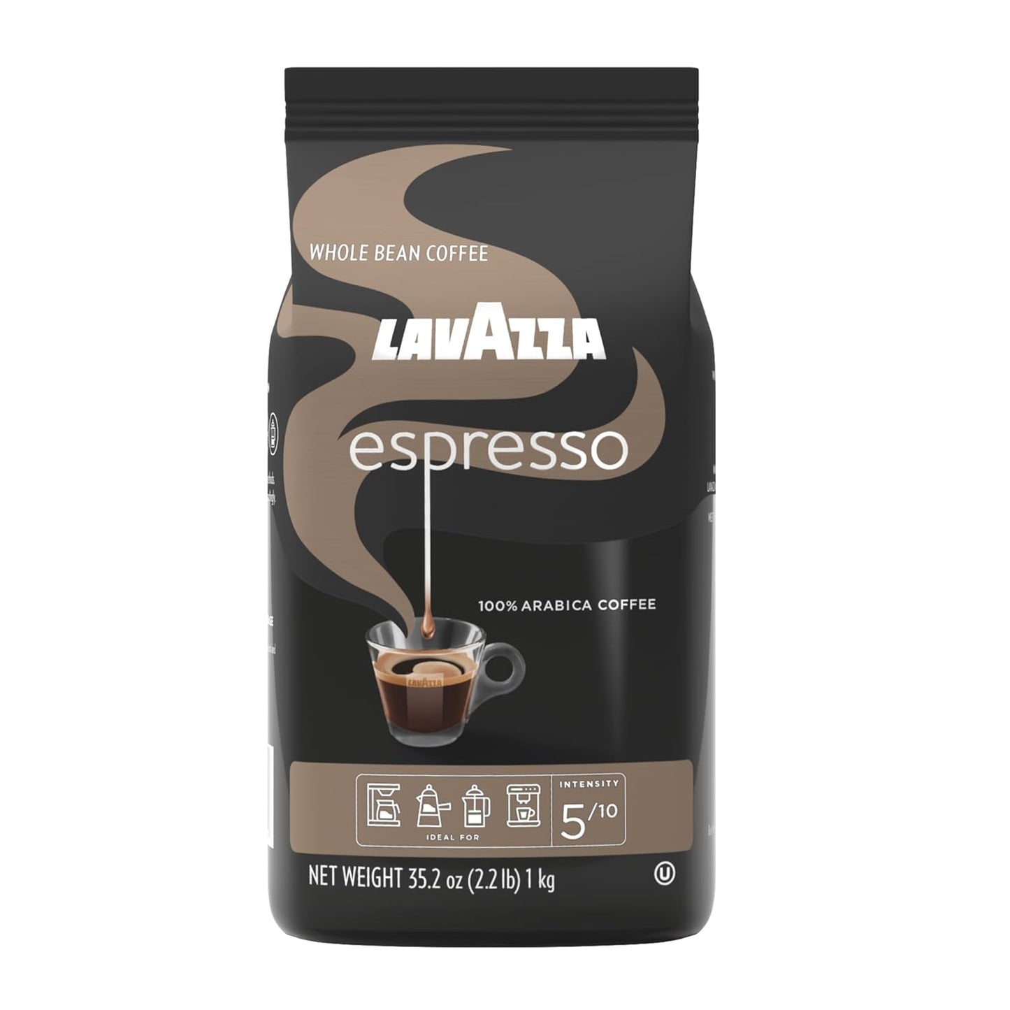 Lavazza - Espresso Whole Bean Coffee - Medium Roast - 100% Arabica - 2.2 lb Bag - Pack of 1 - Deals4Coffee