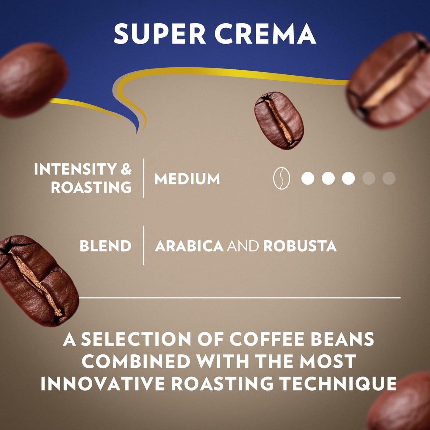 Lavazza Super Crema - Lavazza Super Crema Whole Bean - Lavazza Super Crema Whole Bean Coffee - Medium Espresso Roast - Arabica and Robusta Blend - Deals4Coffee