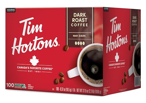 Tim Hortons-Dark Roast Coffee-Single Serve K Cup Pods-Compatible with Keurig Brewers-100ct K Cups - Deals4Coffee