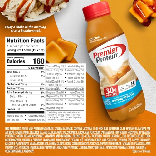 Premier Protein-Shake-Café Latte-30g Protein-1g Sugar-24 Vitamins & Minerals-Nutrients to Support Immune Health 11.5 fl oz-12 Pack - Deals4Coffee