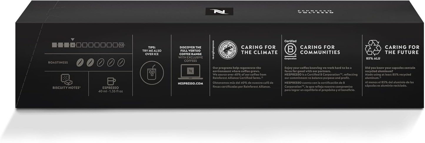 Nespresso-Capsules Vertuo-Voltesso-Mild Roast Espresso-50 Count Espresso Pods-Brews 1.35oz. - Deals4Coffee