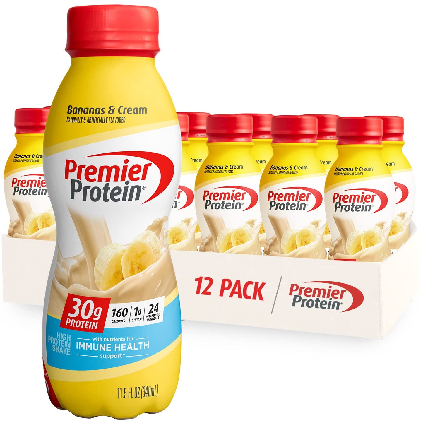 Premier Protein-Shake-Café Latte-30g Protein-1g Sugar-24 Vitamins & Minerals-Nutrients to Support Immune Health 11.5 fl oz-12 Pack - Deals4Coffee