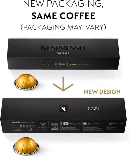Nespresso-Capsules Vertuo-Voltesso-Mild Roast Espresso-50 Count Espresso Pods-Brews 1.35oz. - Deals4Coffee