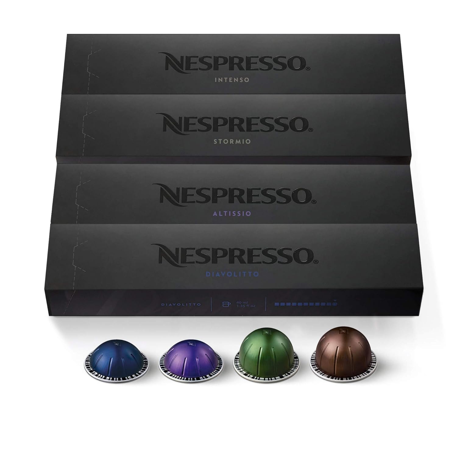 Nespresso-Capsules Vertuo-Dark Assortment Variety Pack-Dark Roast Coffee & Espresso-40 Count Coffee & Espresso Pods-Brews 7.8 oz. and 1.35oz - Deals4Coffee