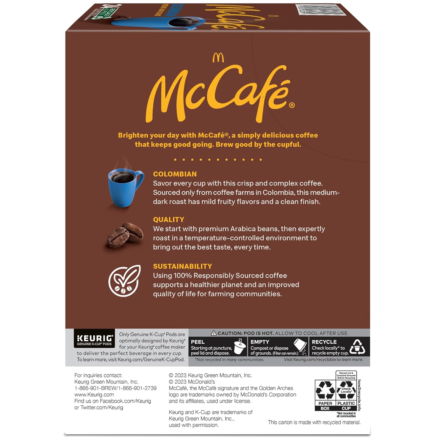McCafe Colombian-Single Serve Coffee Keurig-K Cup Pods-Medium Roast-96 Count - Deals4Coffee