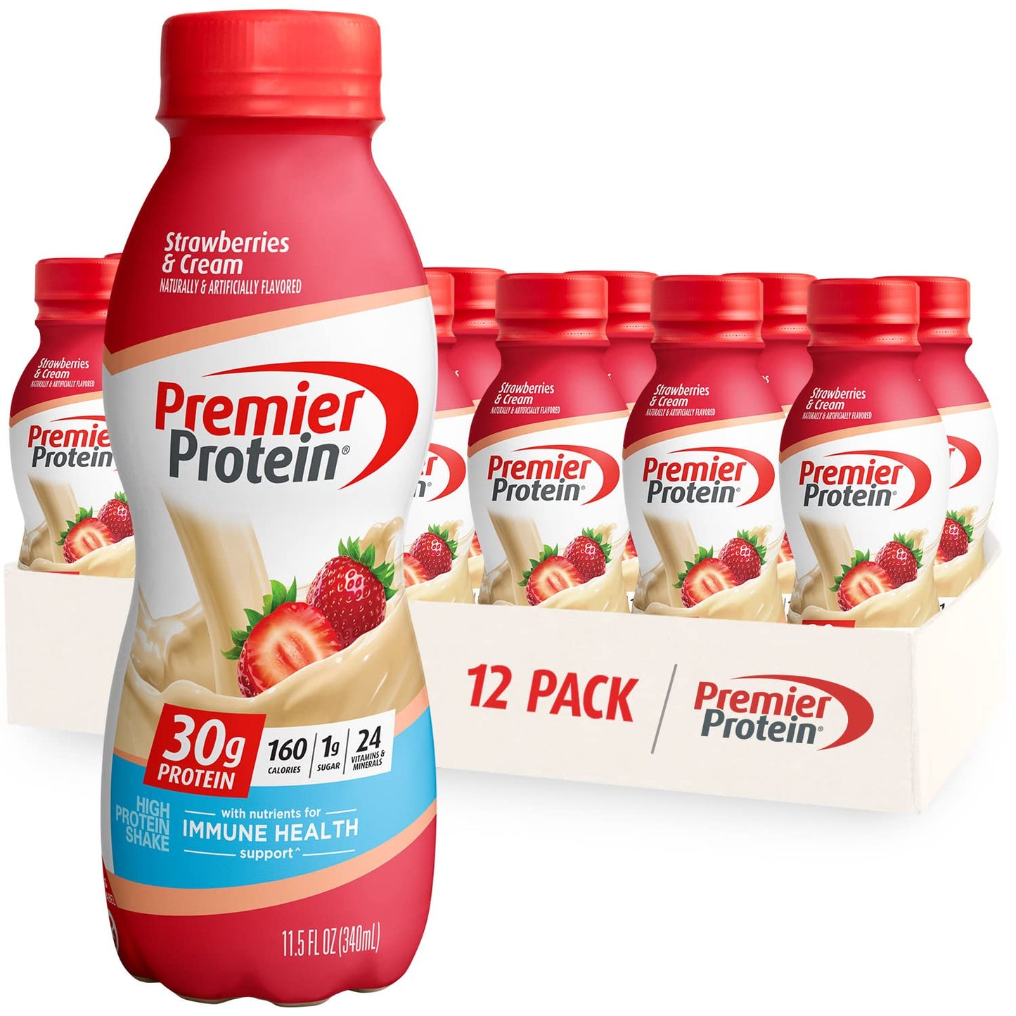 Premier Protein-Shake-Café Latte-30g Protein-1g Sugar-24 Vitamins & Minerals-Nutrients to Support Immune Health 11.5 fl oz-12 Pack - Deals4Coffee
