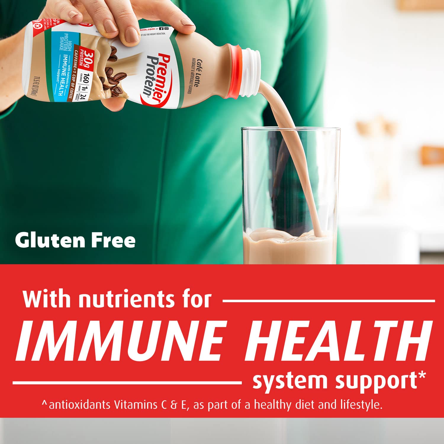 Premier Protein-Shake-Café Latte-30g Protein-1g Sugar-24 Vitamins & Minerals-Nutrients to Support Immune Health 11.5 fl oz-12 Pack - Deals4Coffee