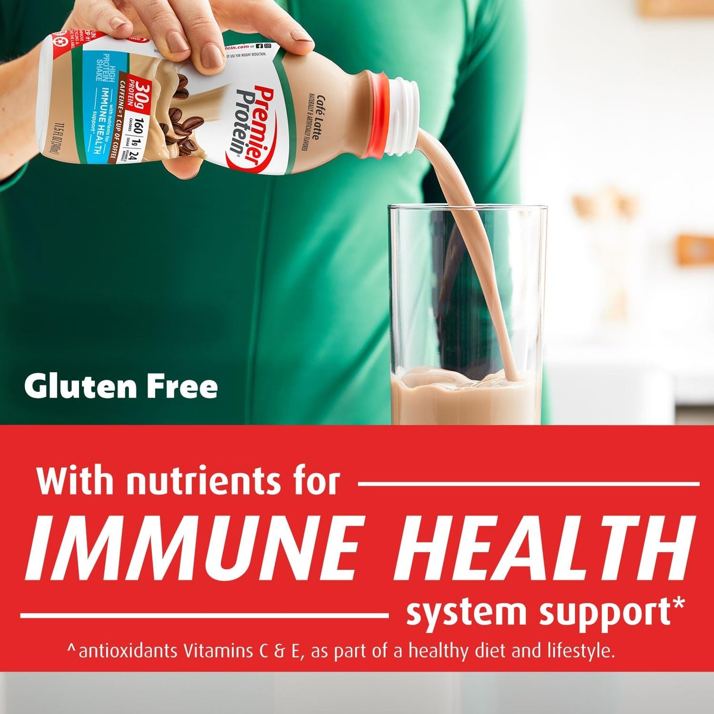 Premier Protein-Shake-Café Latte-30g Protein-1g Sugar-24 Vitamins & Minerals-Nutrients to Support Immune Health 11.5 fl oz-12 Pack - Deals4Coffee