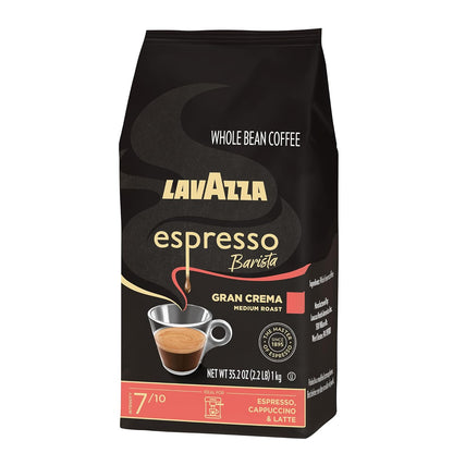 Lavazza - Espresso Barista Gran Crema - Whole Bean Coffee Blend - Medium Espresso Roast - 2.2 LB, 35.2 Ounce - Pack of 1 - Deals4Coffee
