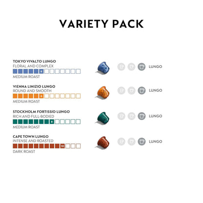 Nespresso-Capsules Original Line-Morning Lungo Blends Variety Pack-Mild to Medium to Dark Roast Coffee-50 Count Coffee Pods - Deals4Coffee