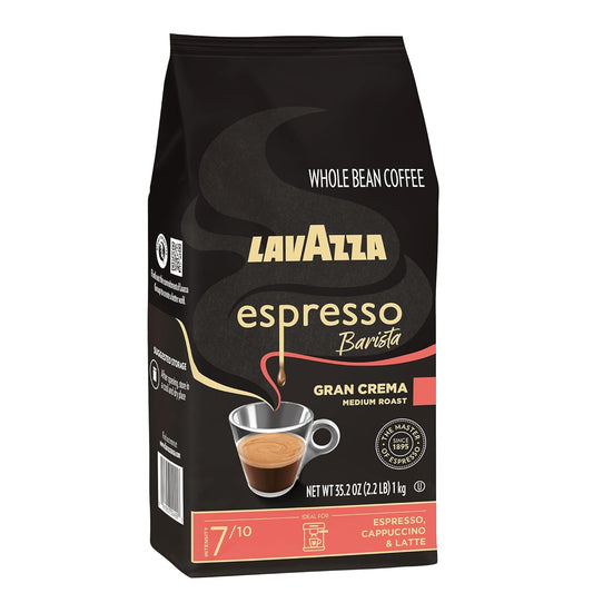 Lavazza - Espresso Barista Gran Crema - Whole Bean Coffee Blend - Medium Espresso Roast - 2.2 LB, 35.2 Ounce - Pack of 1 - Deals4Coffee