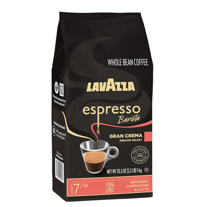 Lavazza - Espresso Barista Gran Crema - Whole Bean Coffee Blend - Medium Espresso Roast - 2.2 LB, 35.2 Ounce - Pack of 1 - Deals4Coffee