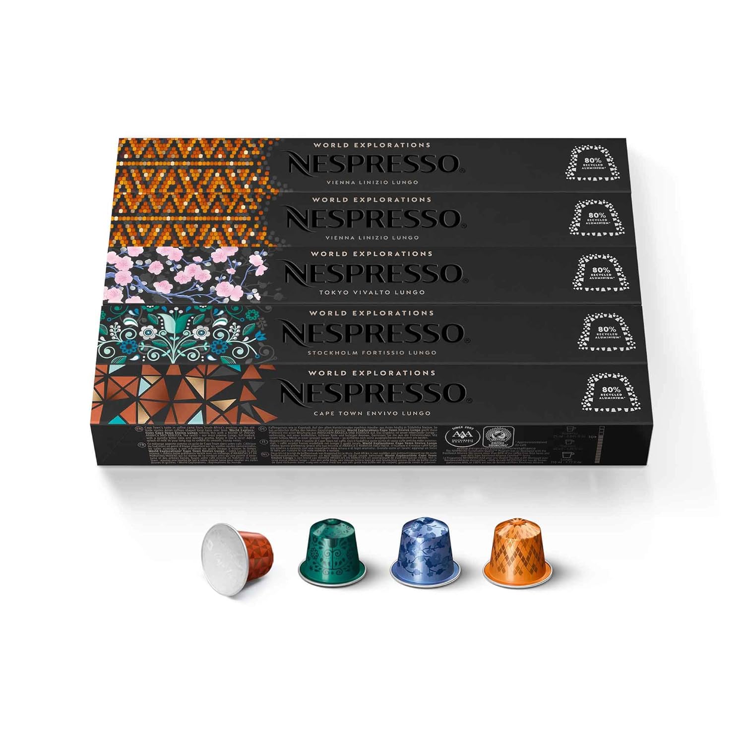 Nespresso-Capsules Original Line-Morning Lungo Blends Variety Pack-Mild to Medium to Dark Roast Coffee-50 Count Coffee Pods - Deals4Coffee