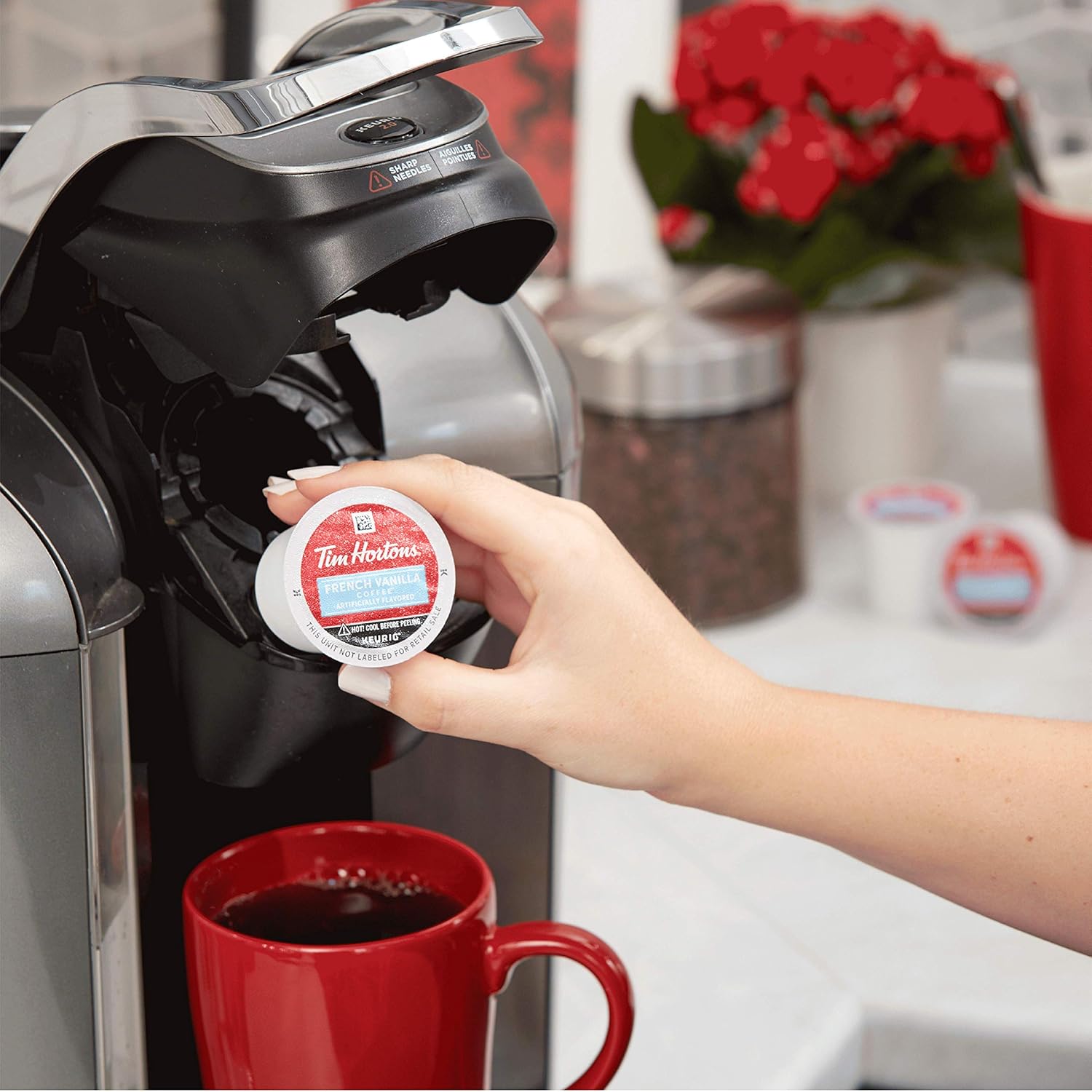 Tim Hortons Coffee-Variety Pack-Single Serve-K Cup Pods-Compatible with Keurig Brewers-90ct K Cups Total-Red - Deals4Coffee