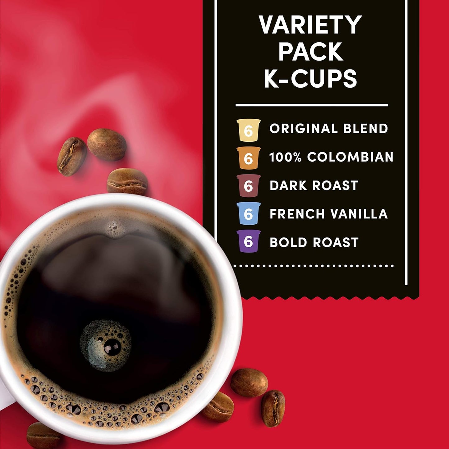 Tim Hortons Coffee-Variety Pack-Single Serve-K Cup Pods-Compatible with Keurig Brewers-90ct K Cups Total-Red - Deals4Coffee