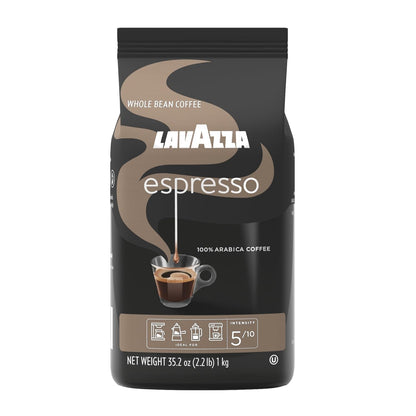 Lavazza - Espresso Whole Bean Coffee - Medium Roast - 100% Arabica - 2.2 lb Bag - Pack of 1 - Deals4Coffee