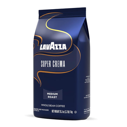 Lavazza Super Crema - Lavazza Super Crema Whole Bean - Lavazza Super Crema Whole Bean Coffee - Medium Espresso Roast - Arabica and Robusta Blend - Deals4Coffee