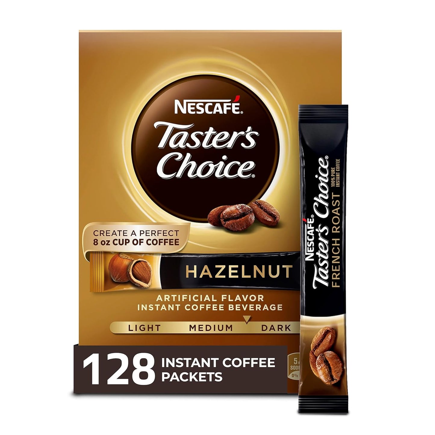Nescafe-Taster's Choice Instant Coffee Beverage-Hazelnut-16 count (Pack of 8) - Deals4Coffee