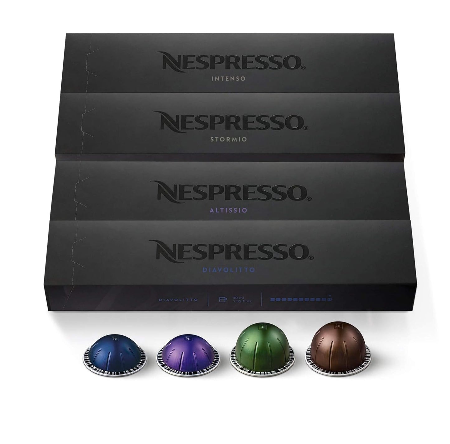 Nespresso-Capsules Vertuo-Dark Assortment Variety Pack-Dark Roast Coffee & Espresso-40 Count Coffee & Espresso Pods-Brews 7.8 oz. and 1.35oz - Deals4Coffee