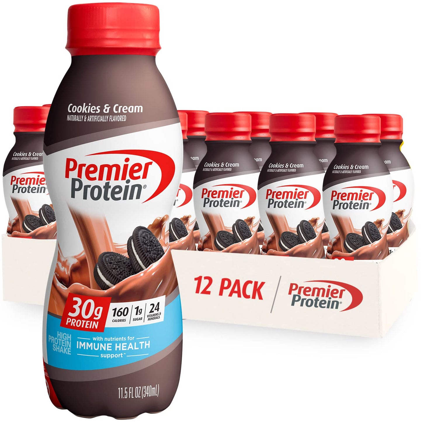 Premier Protein-Shake-Café Latte-30g Protein-1g Sugar-24 Vitamins & Minerals-Nutrients to Support Immune Health 11.5 fl oz-12 Pack - Deals4Coffee