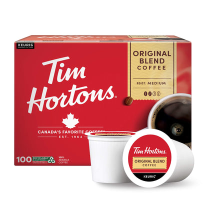 Tim Hortons-Original Blend-Medium Roast Coffee-Single Serve K Cup Pods-Compatible with Keurig Brewers-100ct K Cups - Deals4Coffee