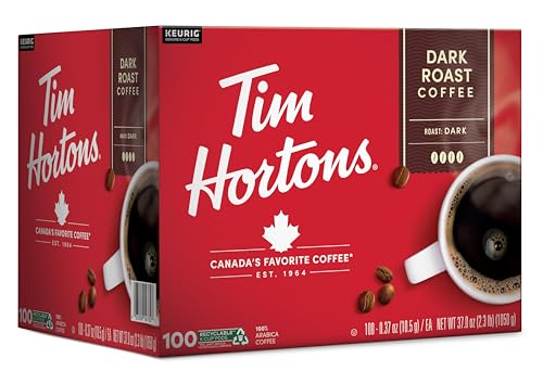 Tim Hortons-Dark Roast Coffee-Single Serve K Cup Pods-Compatible with Keurig Brewers-100ct K Cups - Deals4Coffee